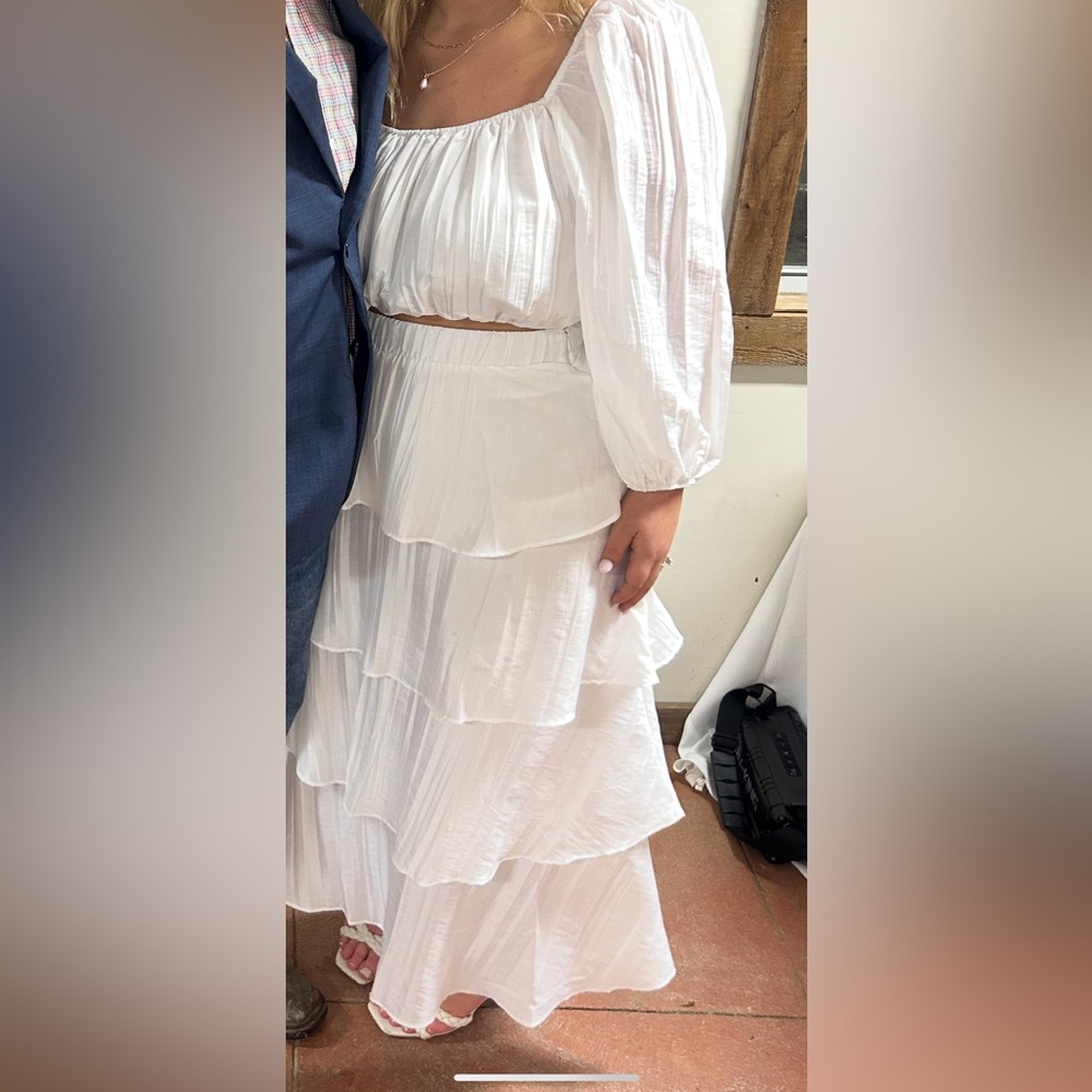 Show Me Your MuMu White Tiered Maxi Dress